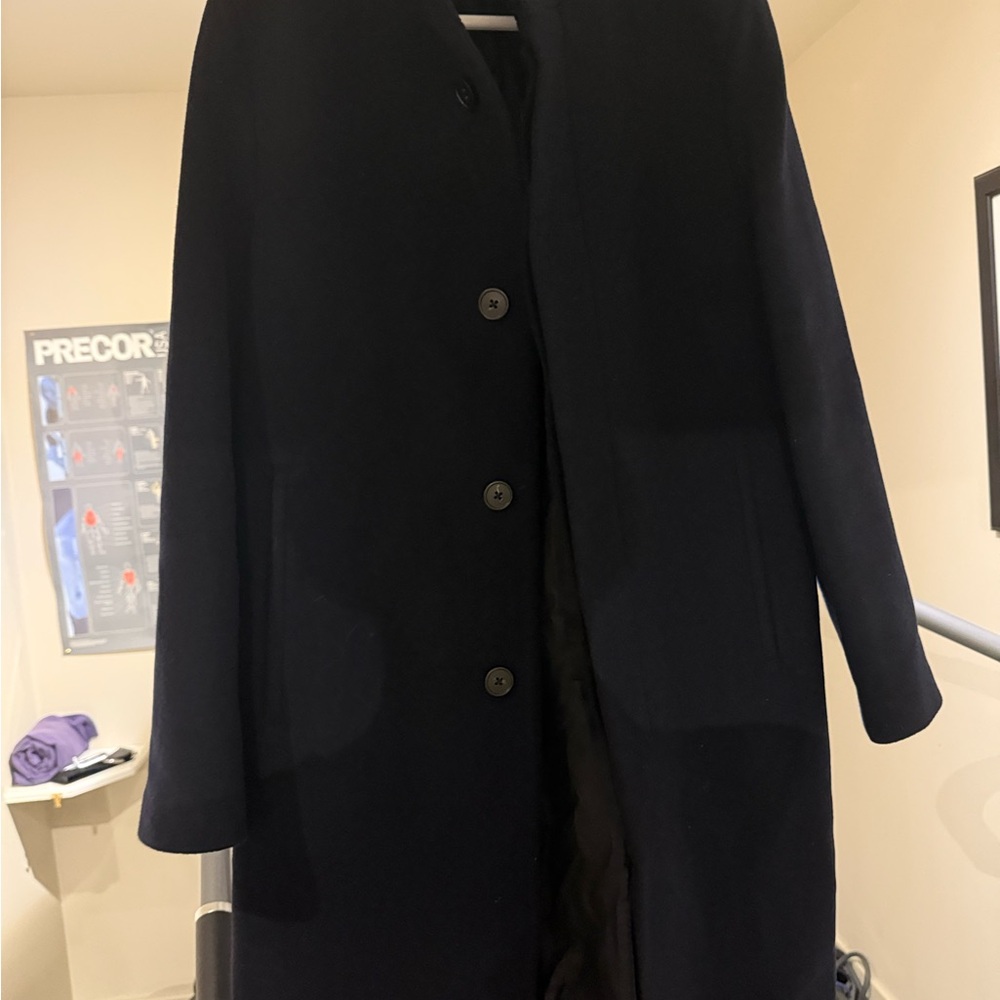Theory Black Pea Coat with Minimalist Design